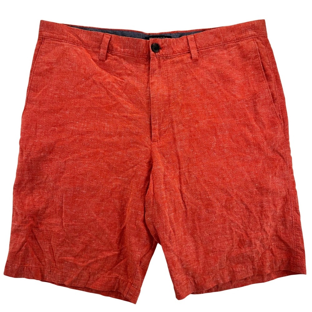 Banana Republic Mens Size 36 Persimmon City Linen Cotton Shorts Orange